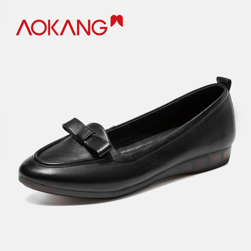AOKANG/2019 г. Новое поступление сезон весна женская обувь на плоской подошве с