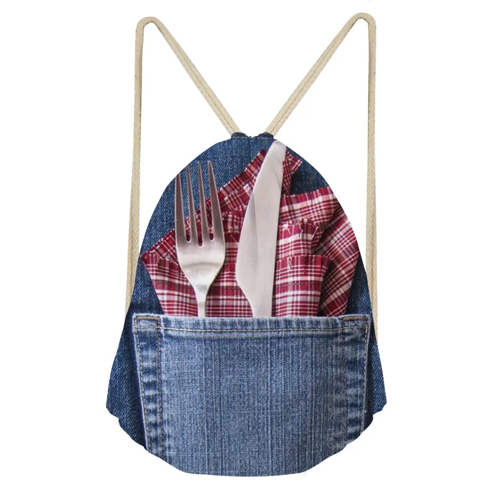 Noisydesigns retro mulheres sapatos saco denim impressão