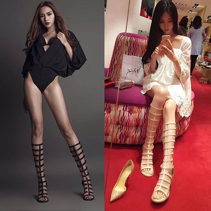 

modis Aneikeh New Summer Gladiator Sandals Sexy Side Face Cross Strappy Serpentine Peep Toe Heels Shoes Women Ankle Cool Boots