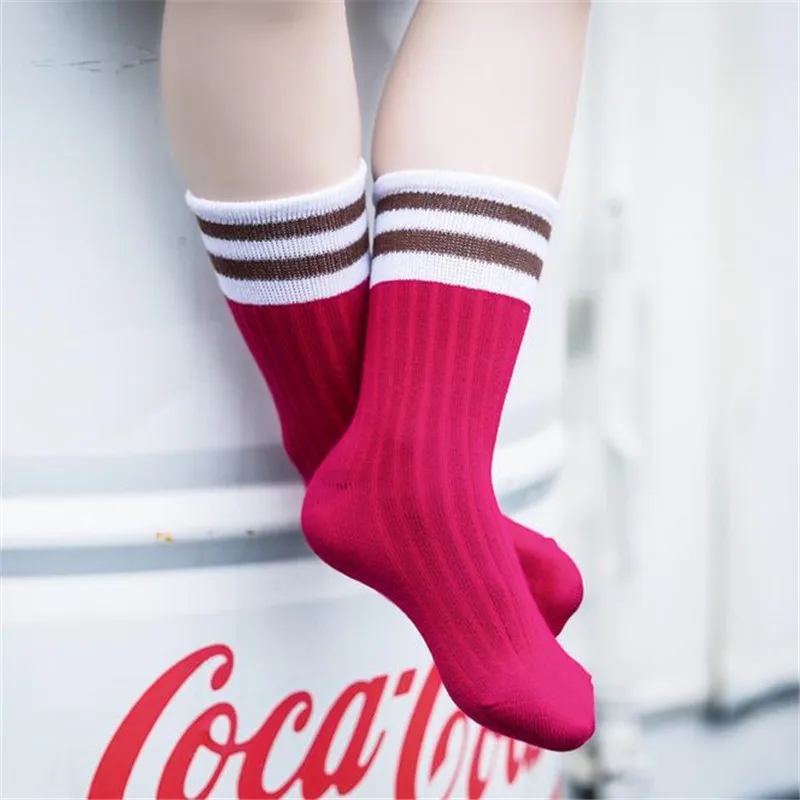5 пар/лот Новый 5 цветов Детская Карамельный цвет носки милые полосатые носки Tws0311