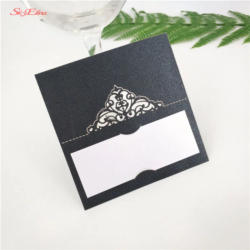 50stks Reception Gast Plaats Kaarten Favor Decor Chic Parelmoer Naam Plaats Kaarten Wedding Party Table decoration 8Z (44)