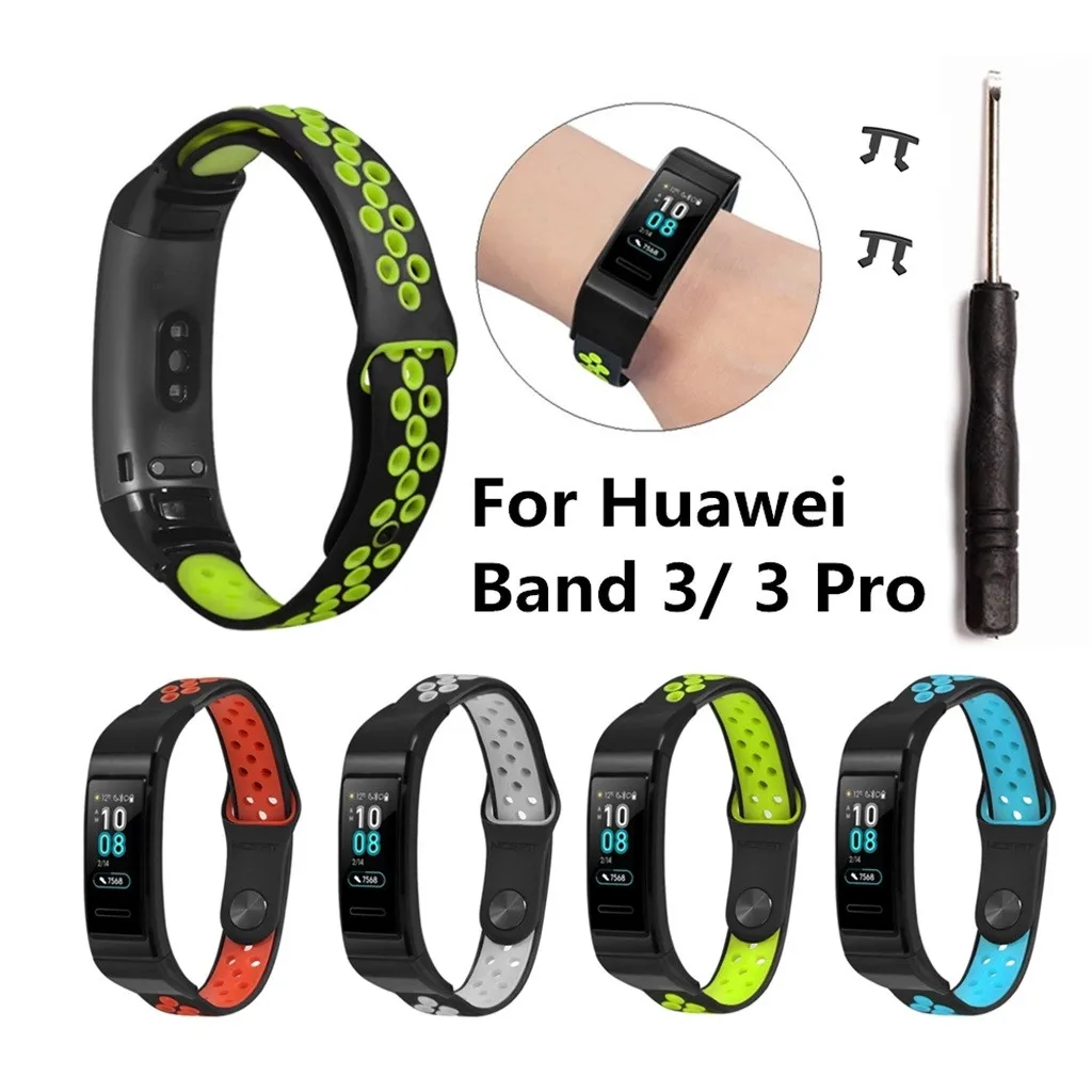 Ремешок для часов huawei Band 3 Pro сменный мягкий силиконовый спортивный ремешок для наручных часов для huawei Band 3 Pro Регулируемый Q70