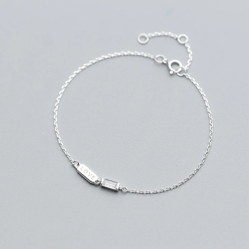 925 пробы серебряный гравированный Шарм с циркониевый браслет на ногу для женщин S925 лодыжки браслет цепочка Регулируемая длина