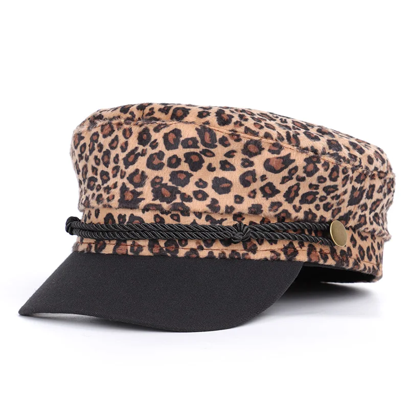 Женские новые осенние и зимние теплые военные кепки уличные мужские и женские общие Модные леопардовые классические шапки женские высокого качества - Цвет: Small leopard