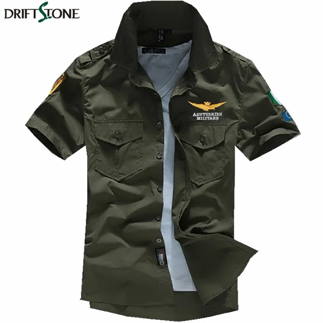 Men's Military Air Force Pilot Shirt Man Airborne Flight Navy Blue Army