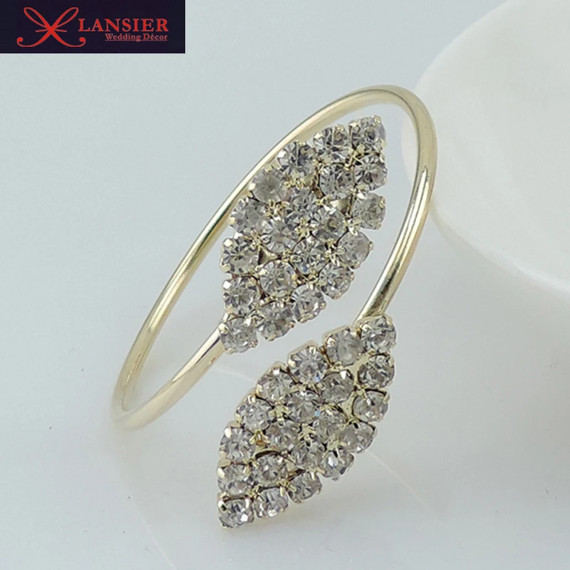 Two leaves diamond napkin rings for weddings and hotels event party