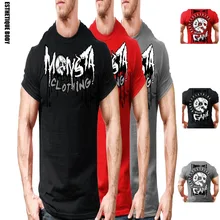 Брендовая футболка летняя новая мужская спортивная рубашка большого размера для бега Лыжная шапочка из хлопка футболка с принтом Мужская Бодибилдинг бег топы