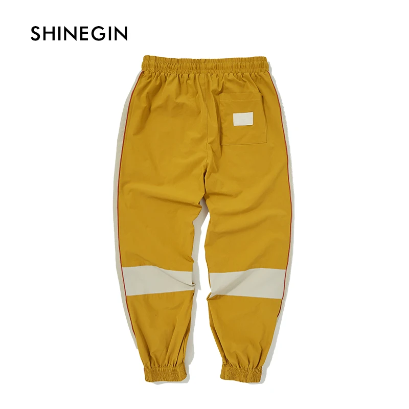 SHINEGIN Elastic Straps Cargo Pants 2019 New Arrival Hip Hop Colour Bloack Jogger Sweatpants Male Casual Streetwear Trousers
