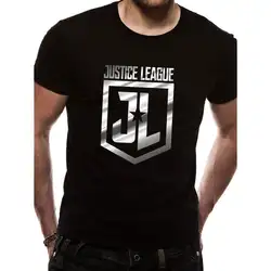 Официальная Лицензия Мужская Лига Справедливости Логотип из фольги дизайн футболки | Размеры