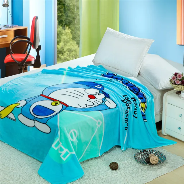 Home Textile Cartoon Blanket Doraemon Bed Blankets Plush Fleece Blanket
