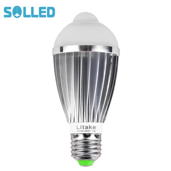

SOLLED 7W E27 SMD5730 LED Motion Sensor Light Bulb Daylight White/Warm White Smart Auto On/Off Bulbs for Stairs Corridor Hallway