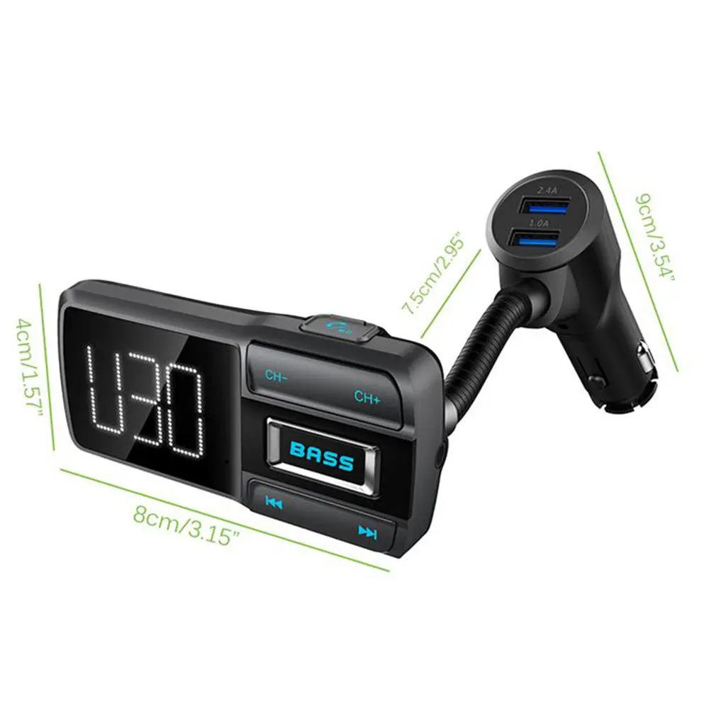 Универсальный fm-передатчик Bass Dual USB Bluetooth Handsfree Smart BT77D FM MP3 Bluetooth