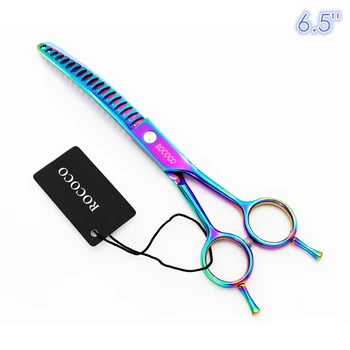 

6.5 inch Pet Grooming Curved Thinning Scissors Dog Cat Hair Cutting Hairdressing Shears Clipper Professional Scissors with Case