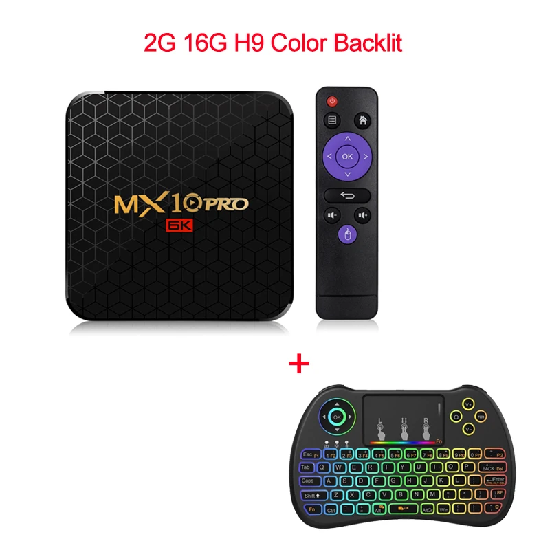 XGODY 6K Smart Android 9,0 ТВ приставка MX10PRO 4 ГБ 32 ГБ/64 Гб Allwinner H6 четырехъядерный WiFi USB 3,0 HDMI 2,0 HDR ТВ приставка - Цвет: 2G 16G H9 Backlit