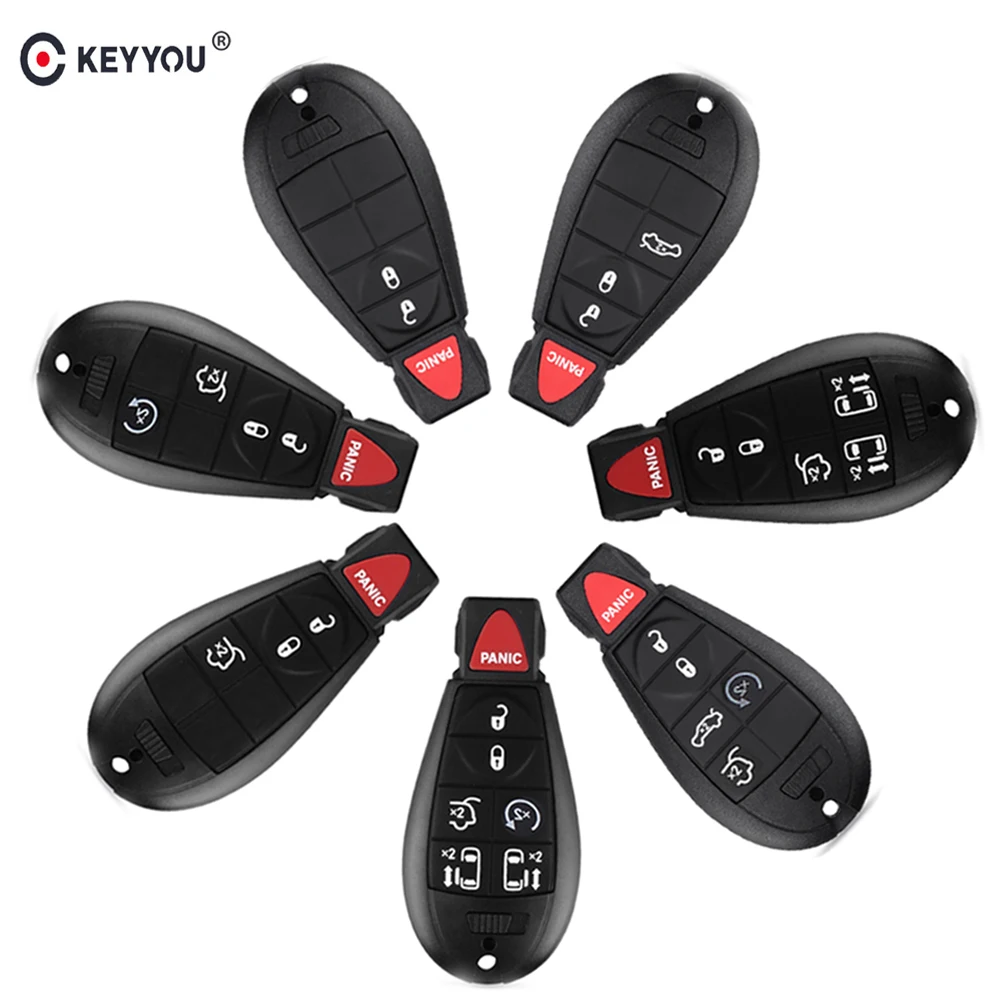

KEYYOU Smart Remote Fob Key Shell Case For Jeep Dodge Charger Magnum Challenger Chrysler 300 2008 - 2015 Keyless Key Cover