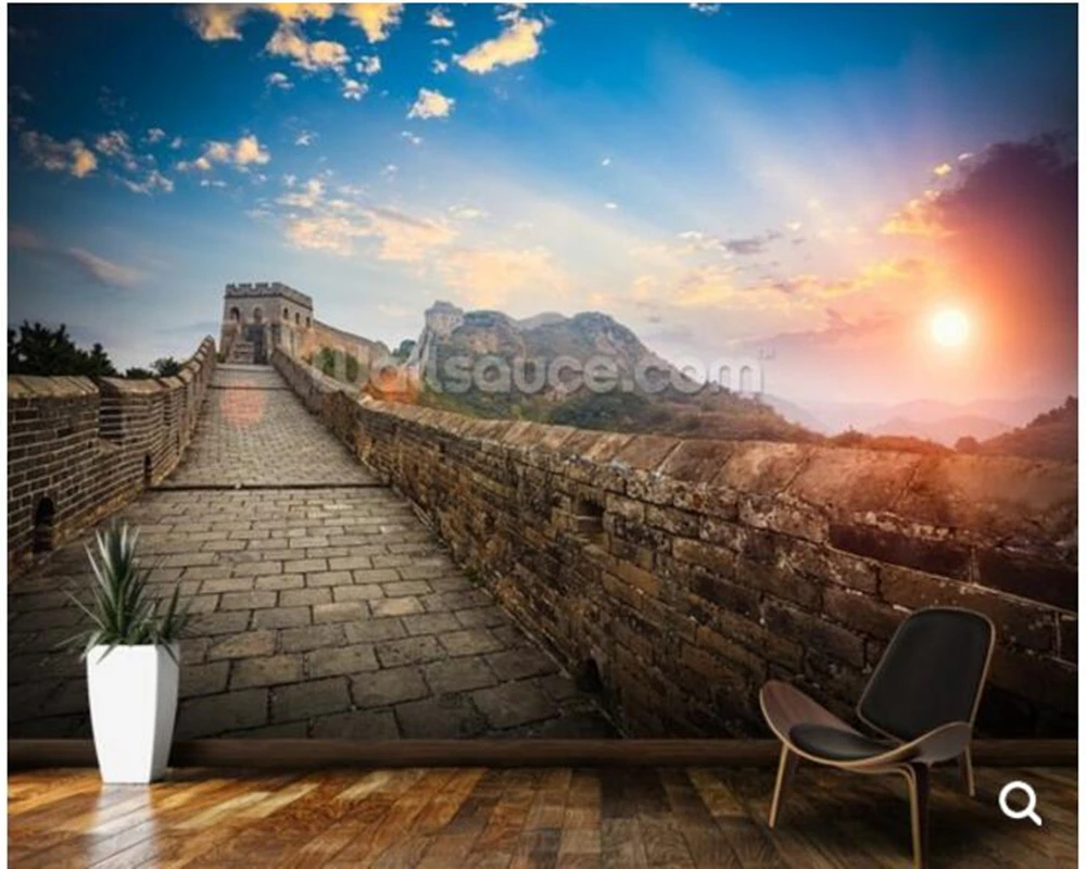 Papel De Parede Personalizado Grande Muralha Da China Por Do Sol Papel De Parede Personalizado Grande Muralha Da China Por Do Sol