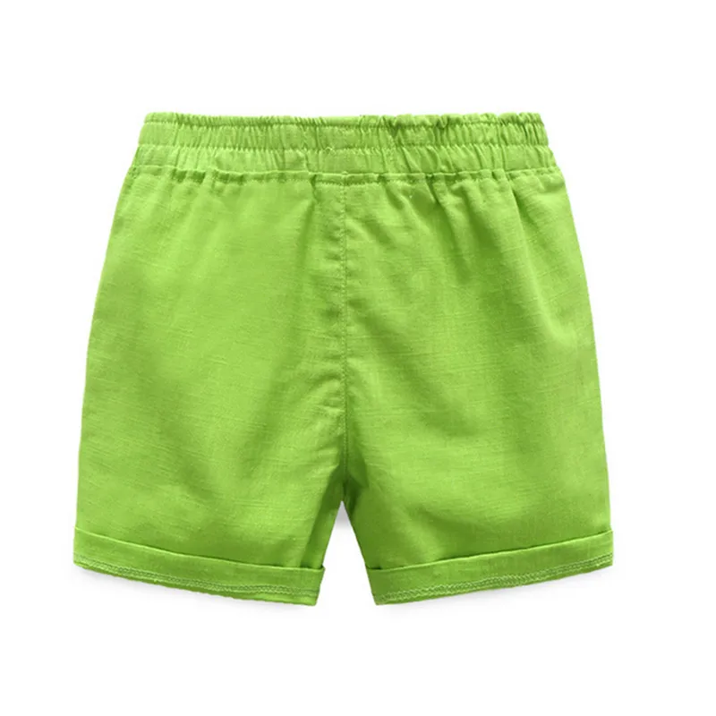 Детские короткие штаны, одежда Детская летняя одежда шорты для мальчиков и девочек повседневные однотонные хлопковые пляжные шорты одежда с эластичной резинкой на талии Лидер продаж