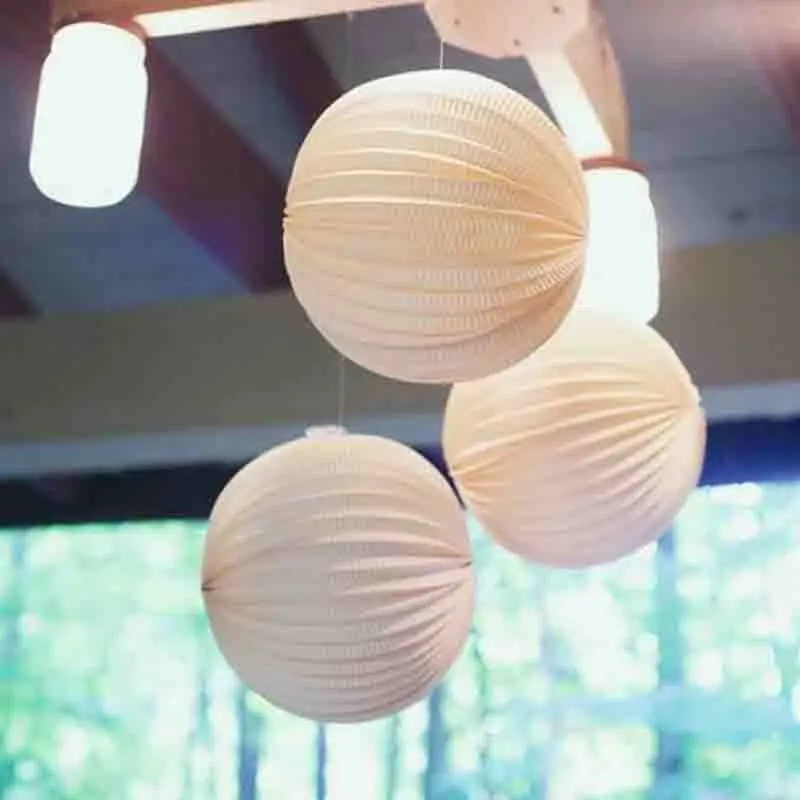 White-19cm-Packl-of-3-Accordion-Pleated-Paper-Lanterns-Watermelon-Lantern-Wedding-Party-Birthday-Showers-Home