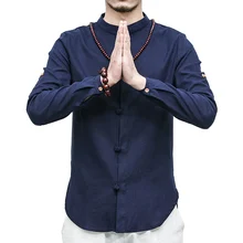Весна, большие размеры, мужские рубашки с длинным рукавом, модные льняные рубашки в китайском стиле, мужские рубашки с пряжкой, высокое качество, кунг-фу, топы 5XL