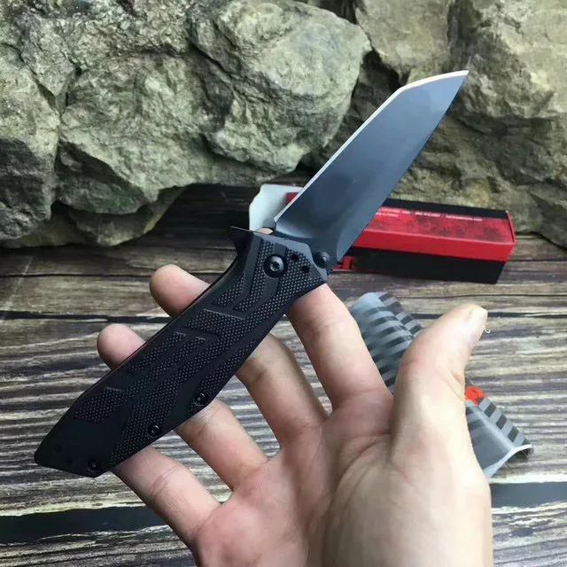 Новейшее качество OEM Kershaw 1990 8cr13Mov лезвие черное стекло заполненное нейлоновой ручкой тактический складной нож Походный карманный нож