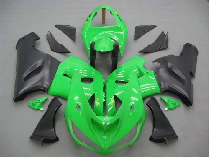 카와사키 닌자 zx6r 05 06 zx6r 636 2005 2006 쿨 그린 매트 블랙 abs 페어링 세트 + 7 gifts sx29 용 오토바이 페어링 키트