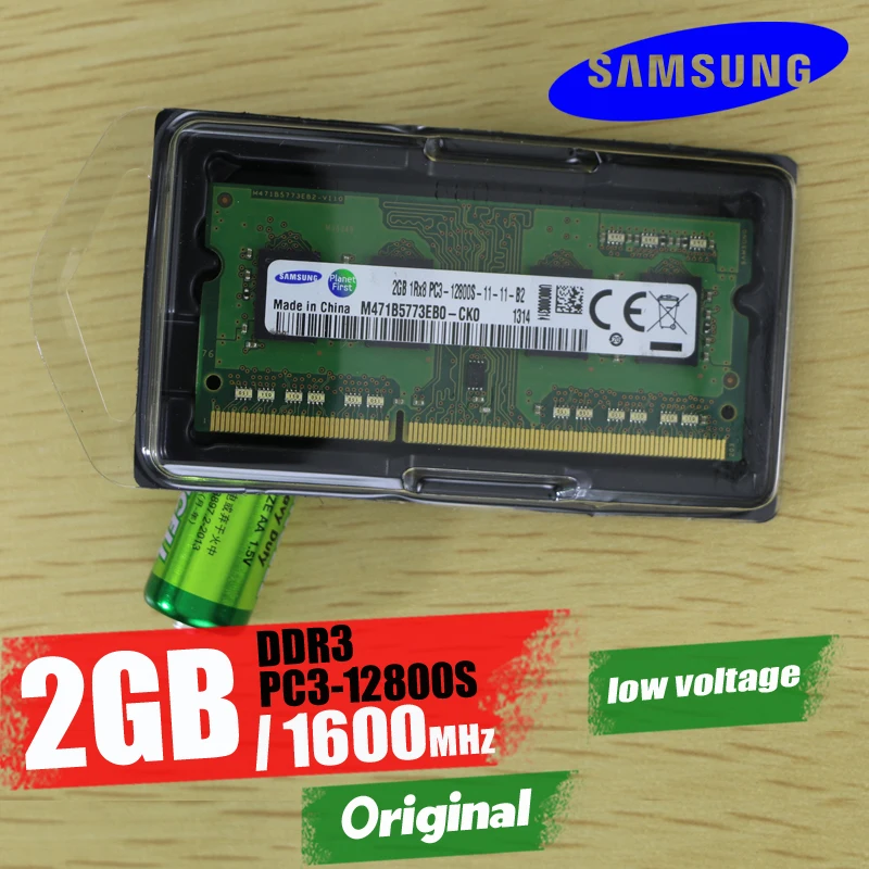 

Samsung 2G 2GB DDR3 PC3 12800S 1600Mhz Laptop Memory 2G PC3-12800S ddr3 1600 MHZ 204pin Notebook RAM (SEC chipset)