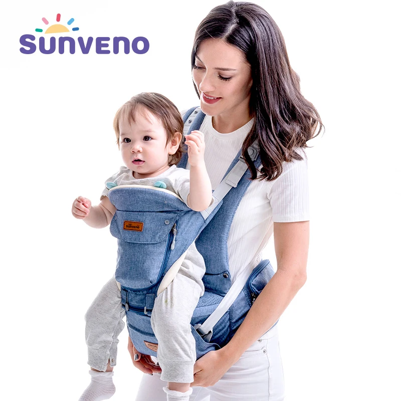 Bebe Puericulture 5 Positions Et 3 En 1 Usages 0 kg Bleu Porte Bebe Ergonomique Avec Siege De Hanche Sunveno Porte Bebe Randonnee Avec Sangle Amovible Porte Bebe Physiologique Avec Tabouret 0 36 Mois Porte Bebes Ventraux