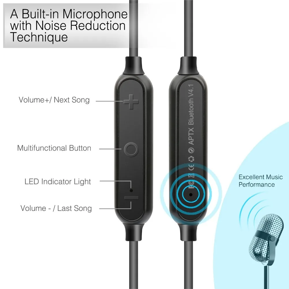 2017 QCY QY12 Magnet Switch Wireless Bluetooth Earphones Sports Auriculares Bluetooth Headsets with Microphone & storage box