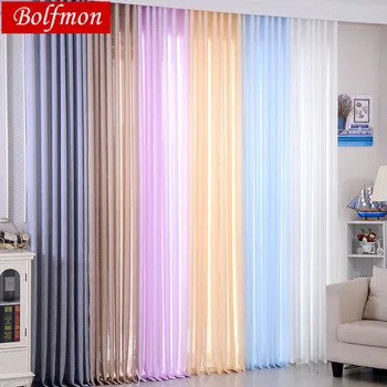 Tela Jacquard de 6 colores para decoración del hogar, cortina romántica de tul transparente de lujo para salón, salón