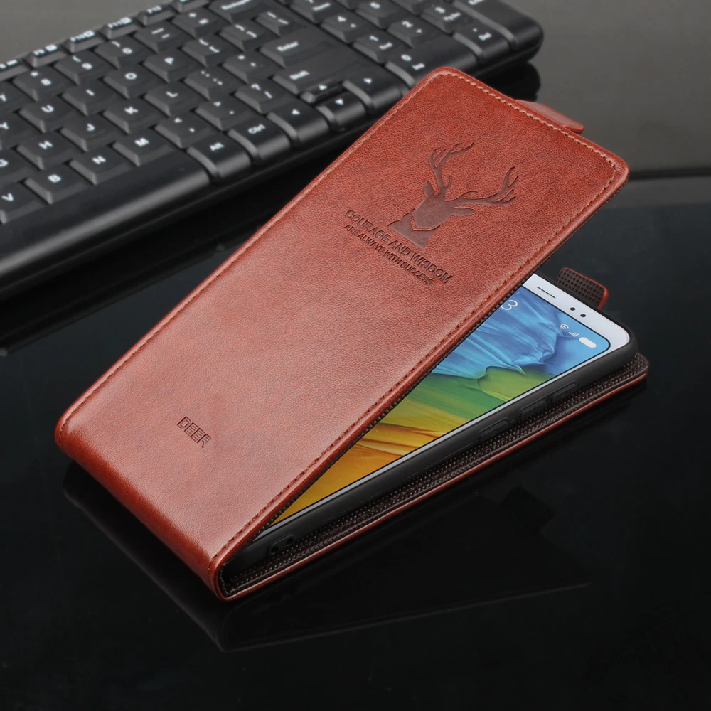 Чехол книжка из искусственной кожи с тисненым оленем для Xiaomi Redmi 4X 4A 5 Plus Note 4 3 6 Pro 5A
