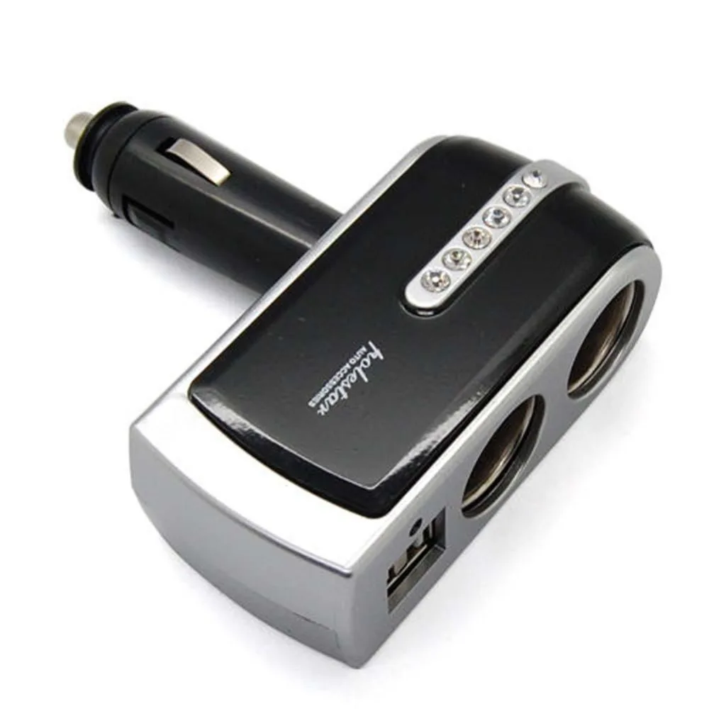 12 В сигареты автомобиля 2-Порты и разъёмы USB Зарядное устройство 2 способ легче Мощность разъем Зарядное устройство адаптер