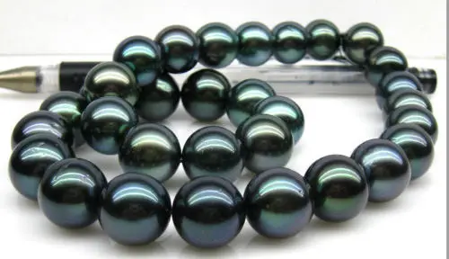 

FREE SHIPPING HOT sell new Style >>>> stunningAAA10-11mm tahitian peacock blue pearl necklace 18inch