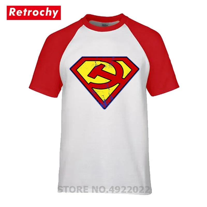 

CCCP USSR Super Man Logo T-Shirt Parody Communist Marx Lenin Stalin Revolution Super Hero T Shirt Men The Soviet Crew Neck Shirt