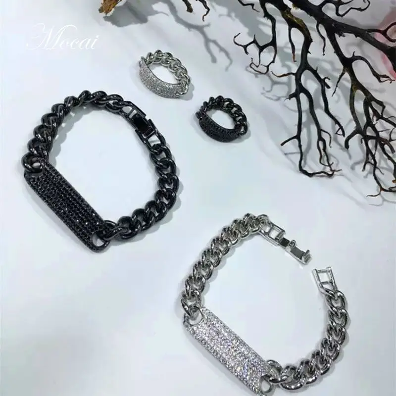 Fashion Thick Chain Steam Punk Bracelet font b Ring b font Jewelry Sets Brand Designer Micro
