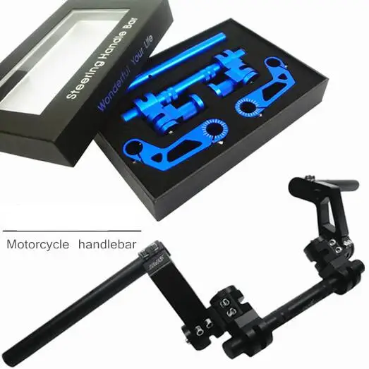 

BWS Motorcycle Adjustable Steering Handle Bar 7/8" Removable Handlebar System Set Kit Billet Aluminum