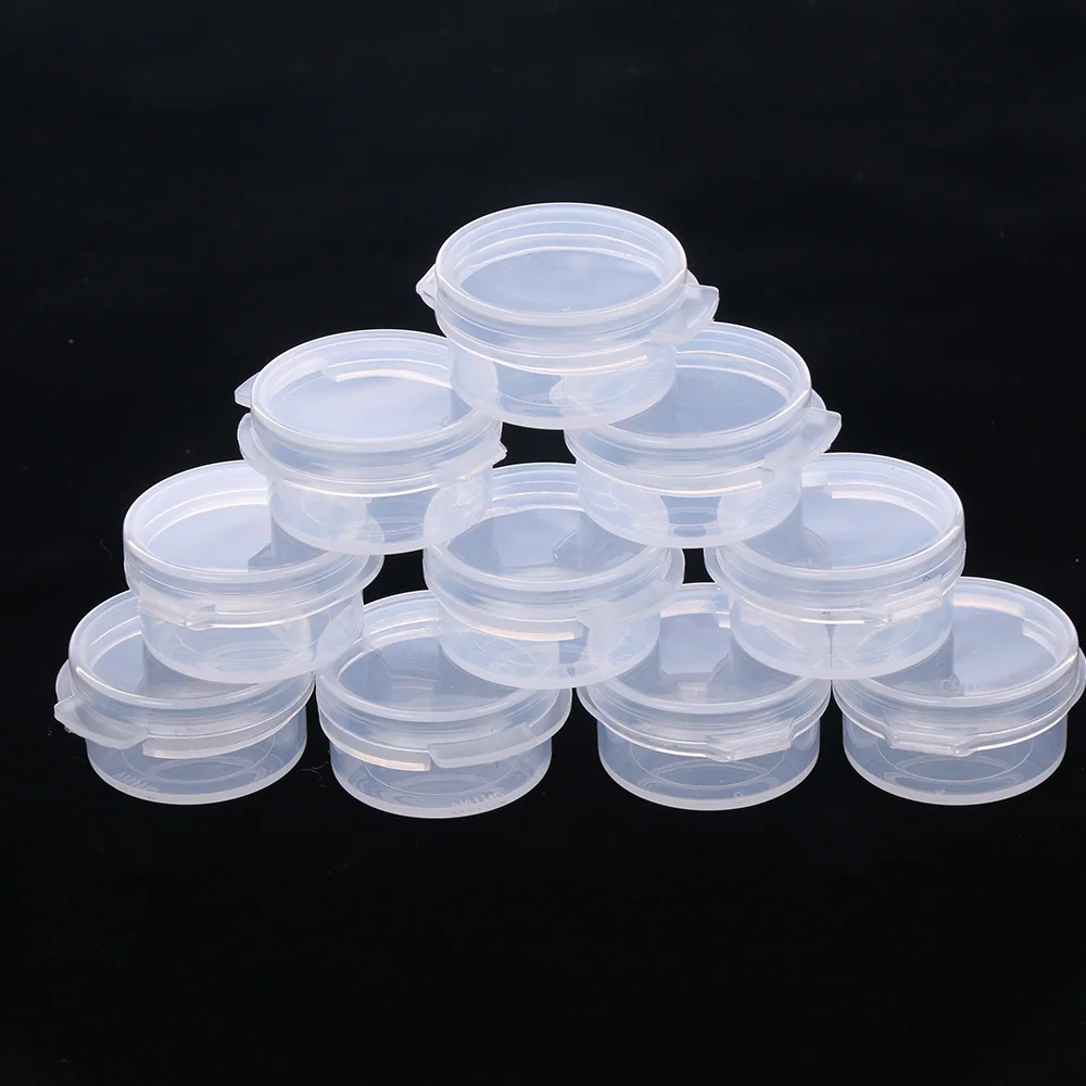 10Pcs Cosmetic Button Jar 5g Clear Plastic Button Box Mini Q Box Small