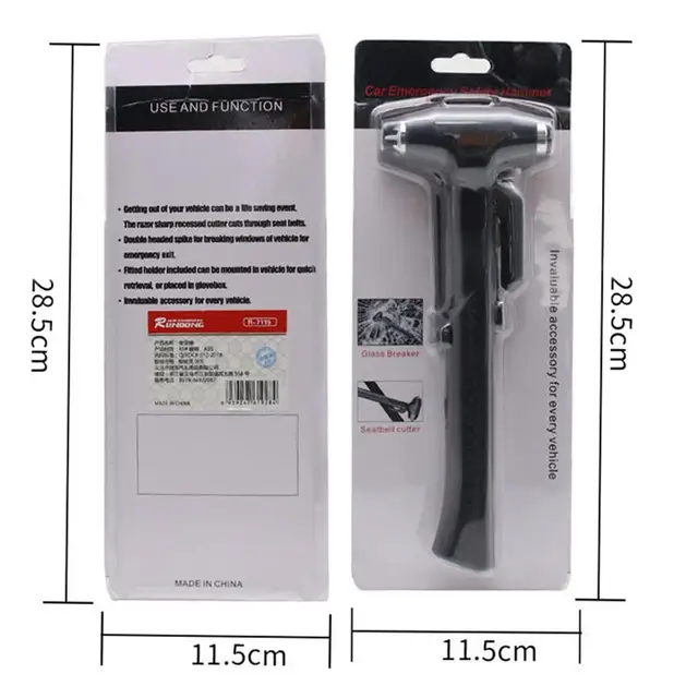 WINOMO Car Safety Hammer Emergency Escape Tool Car Seatbelt Cutter Class Window Punch Breaker with Long Handle Carbon Steel