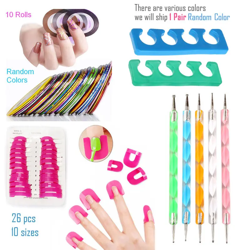 Bittb Nail Art Manicure Kits Nail Polish Varnish Protector Holder Nail Art Dotting Pen 15pcs Painting Brushes Decoration Tools - Цвет: SETP003