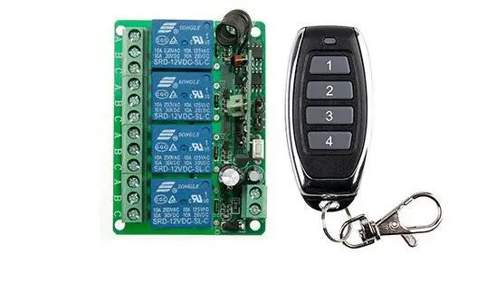 

NEW DC12V 4CH 10A Radio Controller RF Wireless Push Remote Control Switch 315 MHZ 433 MHZ teleswitch Transmitter + Receiver