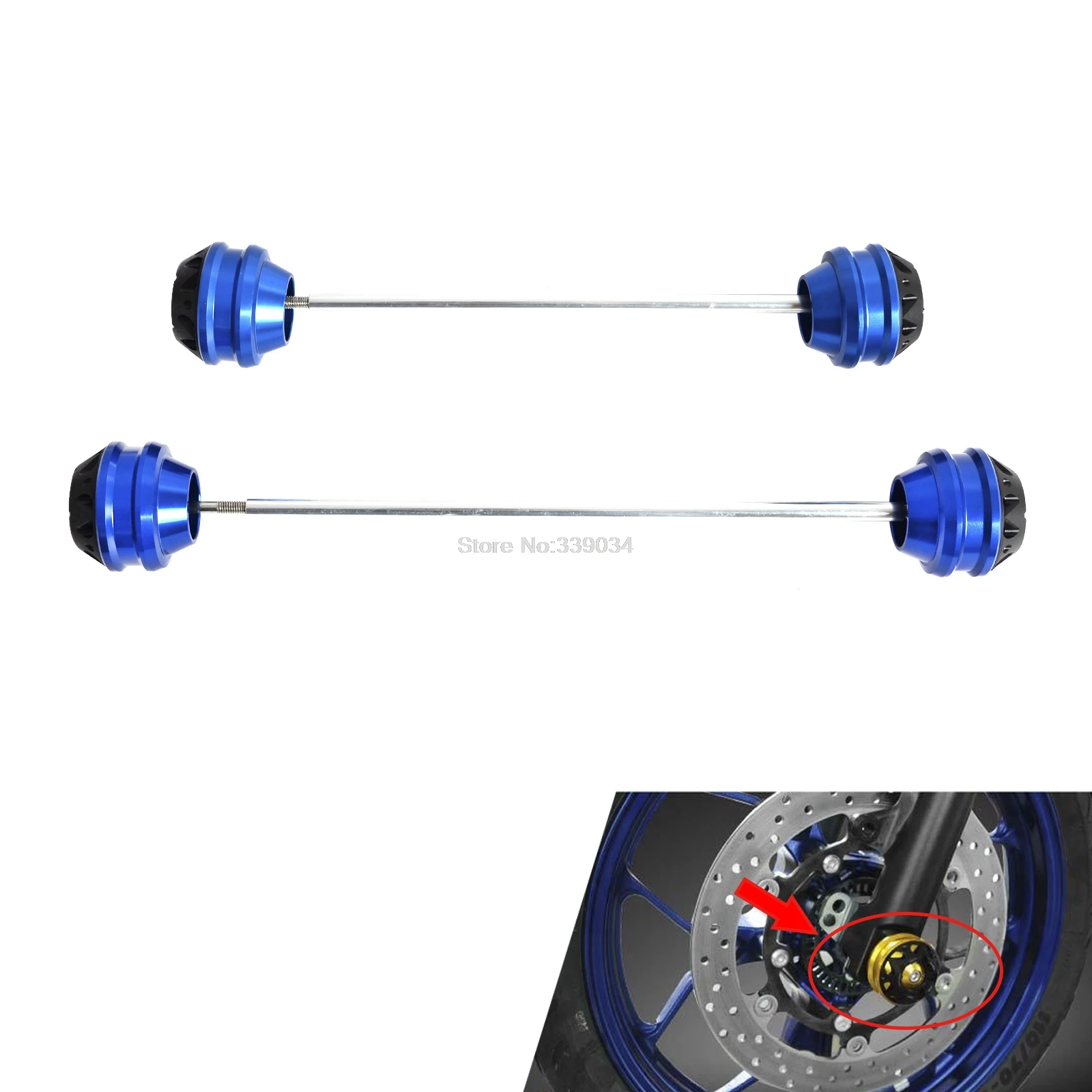 

New Front Rear Wheel Fork Axle Sliders Cap Crash Protector For Yamaha MT07 FZ07 2014 2015 2016