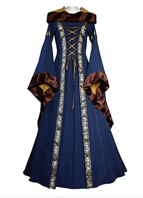 Для взрослых женщин рукав колокол в комплекте Корсет Винтаж Ренессанс средневековое платье костюм Одежда для сцены