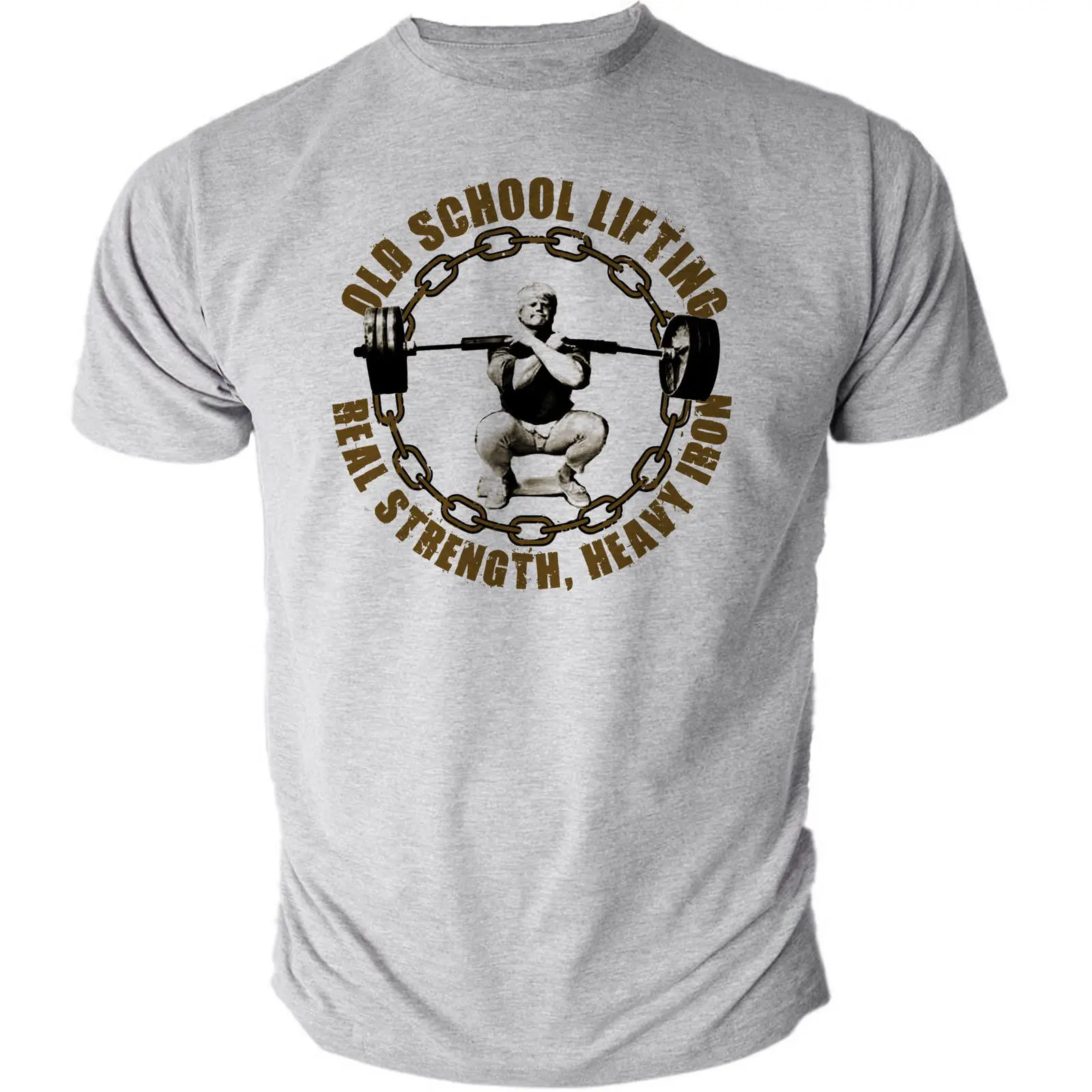 

2018 Fashion Hot Old School Trains Strongman Powerlifting Bodybuilding Pumping Crossfit Tee shirt Free shipping newest Fashion