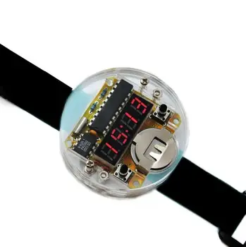 

Smart Electronic single-chip LED watches electronic clock kit DIY LED Digital Watch Electronic Clock Kit With Transparent Cover