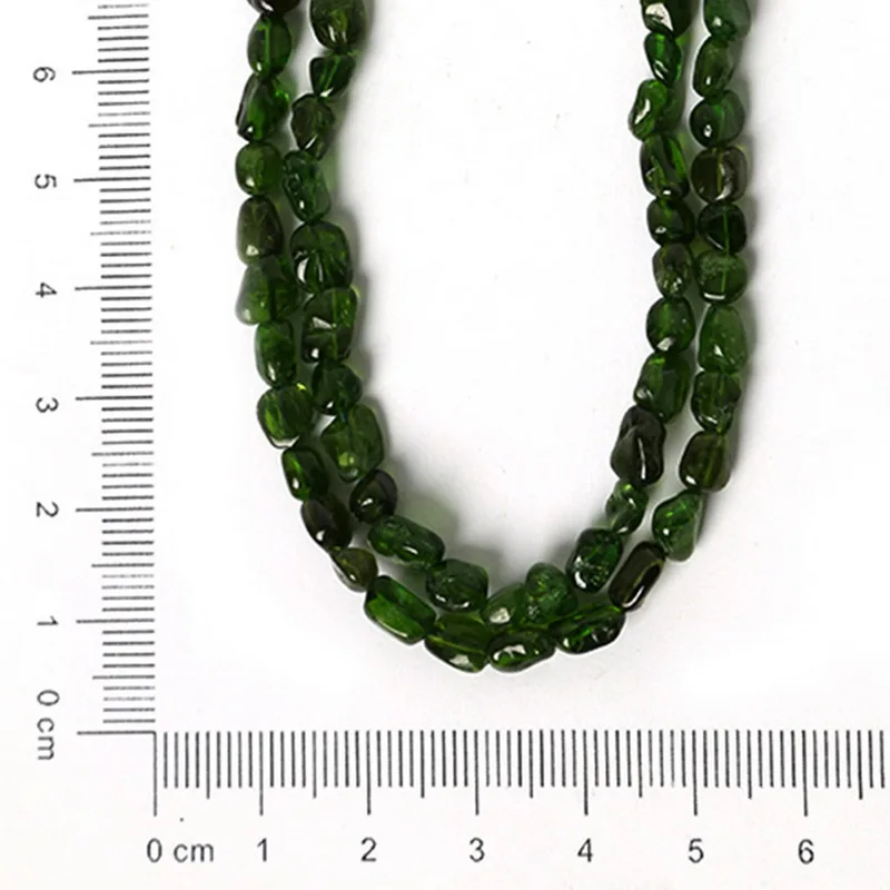 5-8mm Natural Diopside Straight Hole Stone 38cm/str Approx 68pcs Natural Stone Chips Beads For Jewelry Making Chips Beads DIY