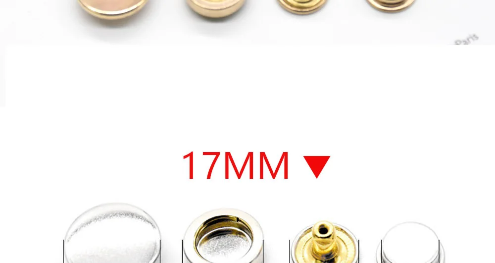 20 наборов металлических медных кнопок+ ручные инструменты для установки, кнопки вниз, высококачественные металлические кнопки. DIY аксессуары
