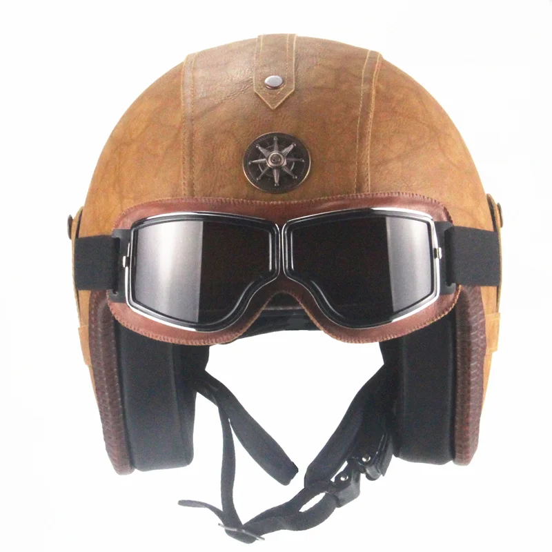 Free shipping 3 4 font b helmet b font PU Leather font b Helmets b font
