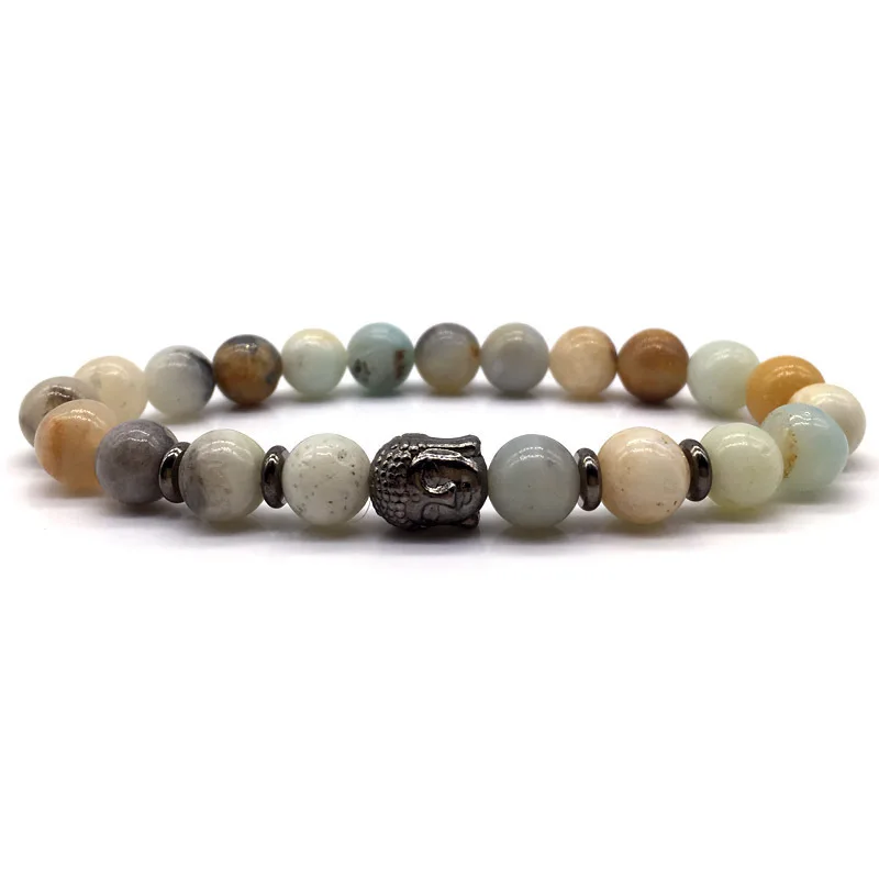 

2019 Trendy New Buddha Men Bracelet Handmade Stone Strand Bead Charm Bracelet For Men Women Jewelry Gift