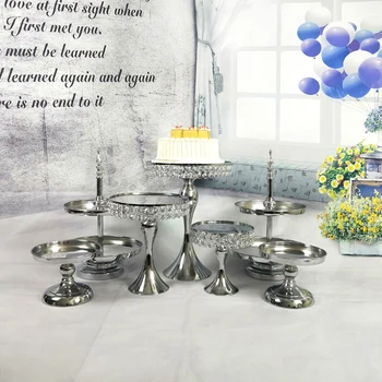 

Silver Crystal cake stand set Electroplating gold mirror face fondant cupcake sweet table candy bar table decorating