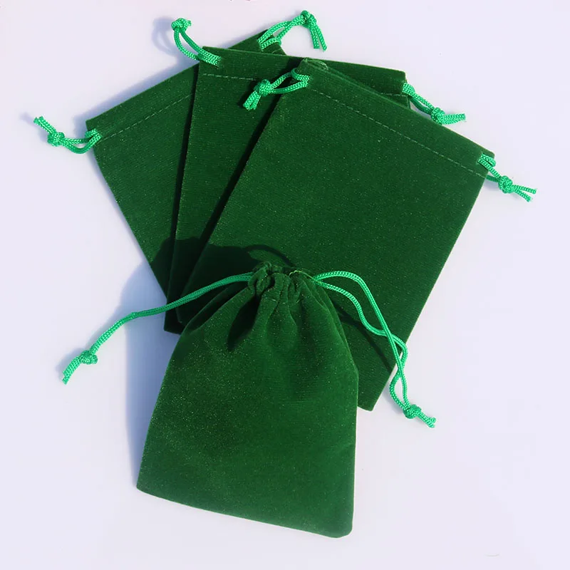 Buy Free Shipping 100pcs/lot Green Velvet Bags 7x9cm