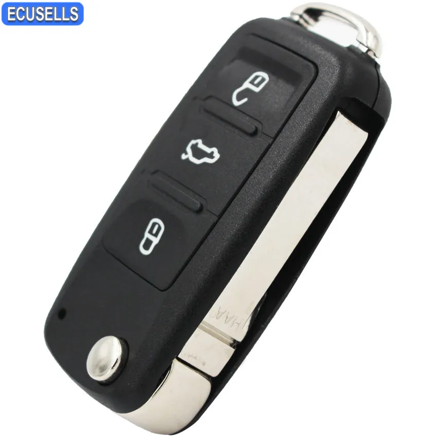 

5 Pcs/Lot 3B Flip Folding Remote Car Key Shell Case Housing Uncut Blade for Volkswagen Polo GOLF MK6 T-ouareg 202AD/H/C/Q 753AB